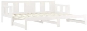 Estrutura sofá-cama de puxar 2x(90x200) cm pinho maciço branco