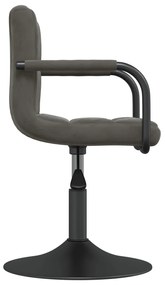 Cadeiras de jantar giratórias 2 pcs veludo cinzento-escuro