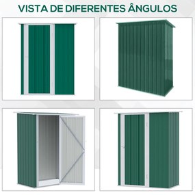 Outsunny Abrigo de Jardim 142x84x189cm Abrigo de Jardim de Aço Galvani