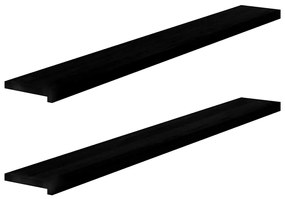 vidaXL Soleiras da janela 2 pcs 160x20x2 cm carvalho castanho-escuro