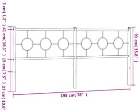 Cabeceira de cama 193 cm metal branco