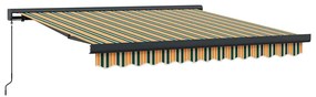 Toldo Retrátil Manual vidaXL Verde e Amarelo 350x250 cm