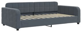 Sofá-cama c/ gavetão/colchões 100x200 cm veludo cinzento-escuro