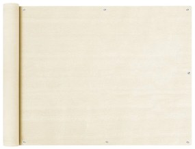 vidaXL Tela de varanda 90x500 cm PEAD cor creme