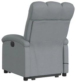 Poltrona reclinável massagens tecido cinzento-claro