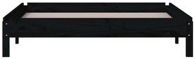 Cama empilhável 80 x 200 cm madeira de pinho maciça preto