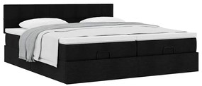 63 / 5,000vidaXL Estrutura de cama otomana com colchões tecido preto