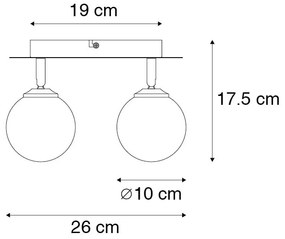 Foco preto com dourado 2 luzes - Athens Wire Rústico