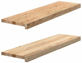 vidaXL Soleiras da janela 2 pcs 90x25x2 cm carvalho maciço não tratado