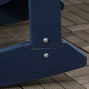 Outsunny Cadeira Adirondack Baloiço de Jardim Baloiço para Exterior Estilo Adirondack de HDPE para Varanda Pátio Carga Máxima 120kg 73,5x93x91,5cm Azul Escuro