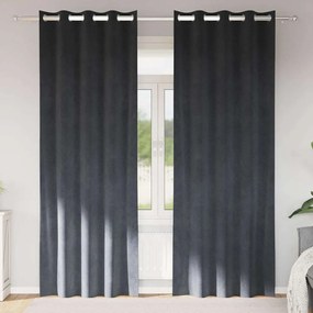 Cortinas Blackout vidaXL com Ilhós 2 pcs Veludo Cinza Claro