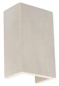 Candeeiro de parede industrial cinzento em betão retangular - Meaux