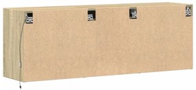 Móvel de parede p/ TV c/ luzes LED 130x31x45 cm carvalho sonoma