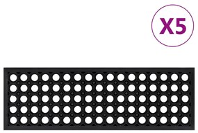 vidaXL Tapetes de escada 5 pcs 25x75 cm borracha