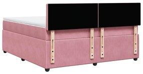Cama com molas/colchão 180x200 cm veludo rosa