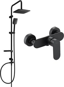 Mexen Milo Sven conjunto de chuveiro de parede com chuveiro de teto e misturadora para duche, preto - 71340262-70