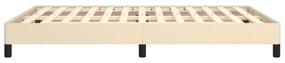Estrutura de cama sem colchão 140x190 cm tecido cor creme