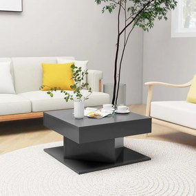 vidaXL Mesa de centro 57x57x30 cm contraplacado cinzento