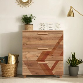Cômoda Leva Gravis – Pinho Atlântico – 80x95x43 cm