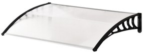 Outsunny Cobertura para portas Janelas Toldo Terraços de policarbonato de 5mm Transparente Proteção contra chuva e sol 90x120x25cm