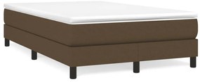 Cama boxspring com colchão 120x190 cm tecido castanho-escuro