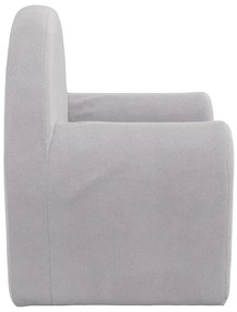 Sofá infantil pelúcia macia cinzento-claro