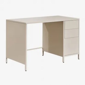 Escrivaninha 120x60 Cm Em Aço Com Gavetas Michigan Tapioca Bege - Sklum