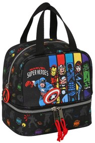 Lancheira The Avengers Super Heroes Preto 20 X 20 X 15 cm