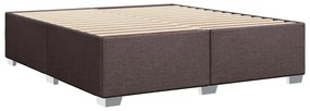 Estrutura de cama sem colchão 200x200 cm tecido castanho-escuro