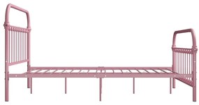 Estrutura de cama 140x200 cm metal rosa