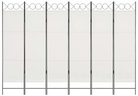 vidaXL Divisória de quarto com 6 painéis 240x180 cm branco