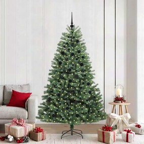 vidaXL Árvore de Natal Articulada Artificial Verde 210 cm PVC e Metal