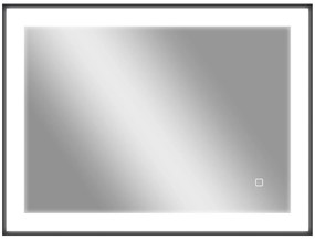 HOMCOM Espelho Casa de Banho com Luz LED 80x60 cm Iluminação Ajustável Função Anti-Embaciamento Função Memória Preto | Aosom Portugal