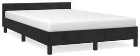 Estrutura de cama com cabeceira 120x190 cm veludo preto