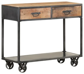 Mesa consola 90x35x74 cm madeira recuperada maciça