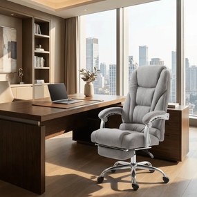 Cadeira de escritório Pacific em tecido com apoio de pé Cinzenta