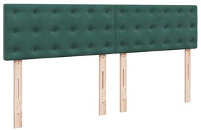 Cama com molas/colchão 180x200 cm veludo verde-escuro