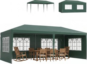 Outsunny Tenda para Festas 6x3 m Tenda de Jardim para Exterior com 4 Paredes Laterais 2 Janelas e Estrutura de Aço Verde | AOSOM Portugal