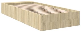 Estrutura de cama 90x190cm derivados de madeira carvalho sonoma