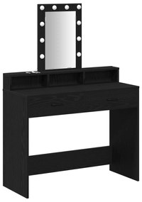 mesa de maquilhagem vidaXL com luzes LED em Carvalho Preto 100x41x140
