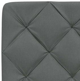 Cama com colchão 140x190 cm tecido cinzento-escuro