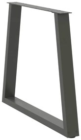 Pés para mesa de jantar em V, 3 peças, antracite, 70x(72-73,3) cm, aço
