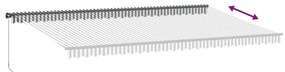 Toldo retrátil manual 600x350 cm antracite e branco
