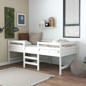 Estrutura de cama 90x200 cm madeira de pinho maciça branco