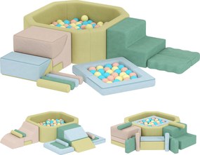 AIYAPLAY Conjunto de 15 blocos macios, 200 bolas de plástico, piscina de bolinhas para crianças pequenas, interior, espuma, colorido | Aosom Portugal