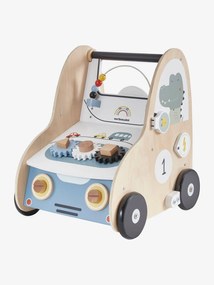 Agora -30€: Carrinho de marcha em forma de automóvel com travões, em madeira FSC® multicolor