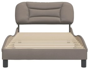 Estrutura cama sem colchão 100x200 cm tecido cinza-acastanhado