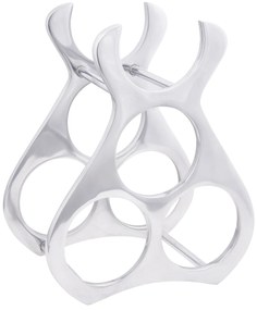 Suporte para Vinho vidaXL Prateado 23x14x28 cm Alumínio