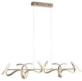 Candeeiro de suspensão design latão com LED e dimmer - Krisscross Design