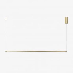 Lâmpada De Teto Suspensa Linear Led 120 Cm Em Metal Bergene Dourado - Sklum